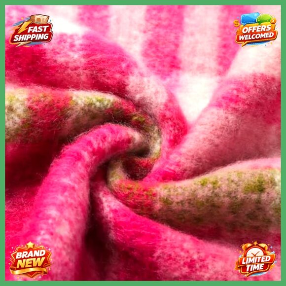 Oversized Chunky Blanket Scarf Shawl Wrap Thick Warm Polyester Fashion - Picture 6 of 6